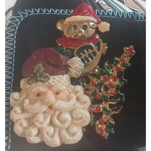 3 Christmas pin set vintage